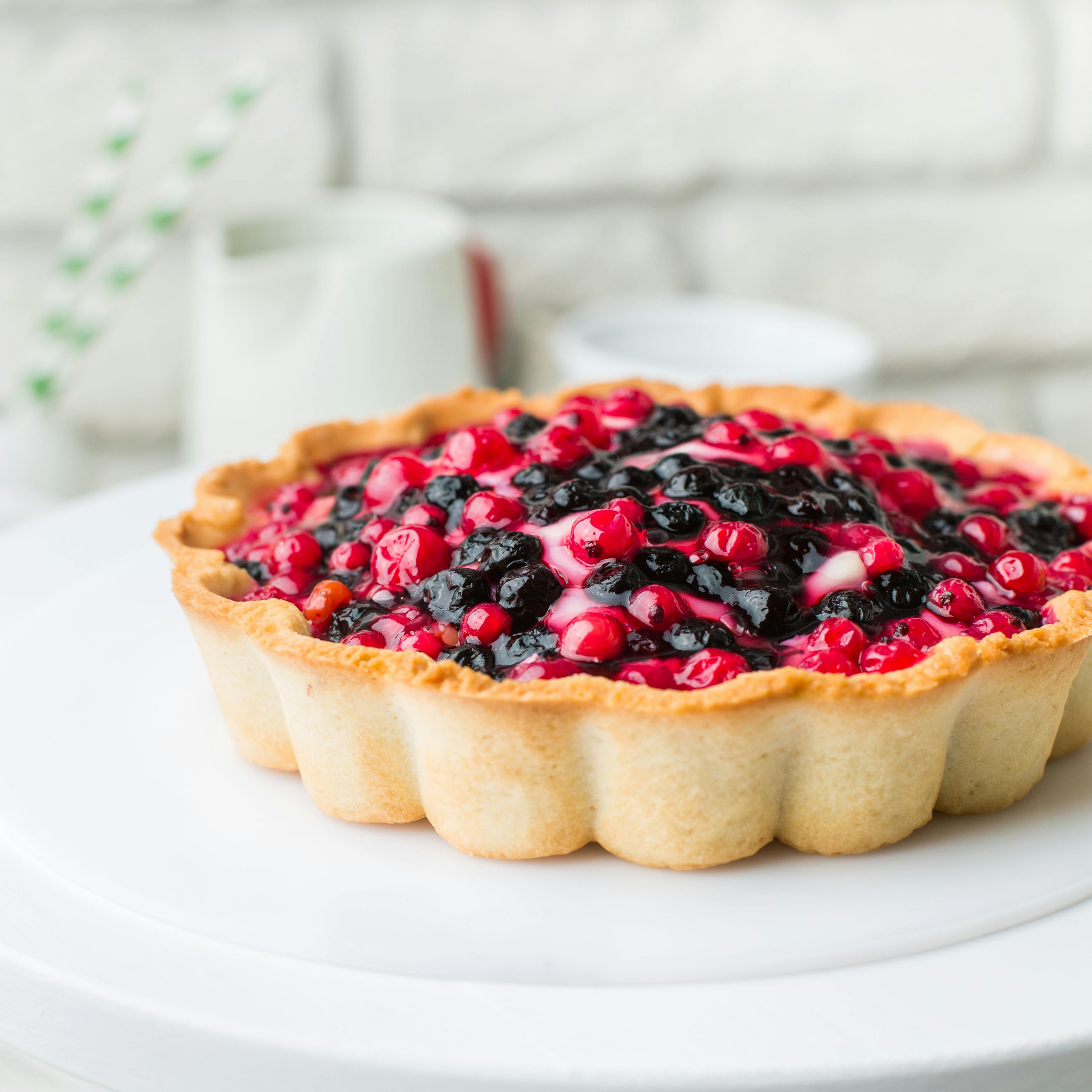 Torta Doce de Iogurte com Frutas Vermelhas