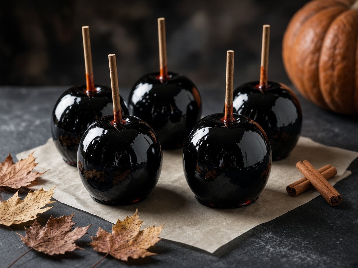 Maçã do Amor Negra de Halloween